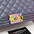 VAN CLEEF & ARPELS Chanel Le Boy Old Medium 16C Iridescent Purple Mermaid Quilted Goatskin with rainbow hardware 