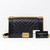 VAN CLEEF & ARPELS Chanel Le Boy Old Medium 21B Black Chevron Caviar with brushed gold hardware 