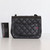 VAN CLEEF & ARPELS Chanel Classic Mini Square 17S So Black Quilted Crumpled Calfskin with shiny black hardware 