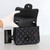 VAN CLEEF & ARPELS Chanel Classic Mini Square 17S So Black Quilted Crumpled Calfskin with shiny black hardware 