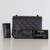 VAN CLEEF & ARPELS Chanel Classic Mini Square 17S So Black Quilted Crumpled Calfskin with shiny black hardware 