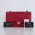 VAN CLEEF & ARPELS Chanel Classic Medium Double Flap 18B Red Quilted Caviar with silver hardware 