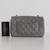 VAN CLEEF & ARPELS Chanel Classic Mini Rectangular 17B Gray/Grey Quilted Caviar with silver hardware 