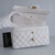 VAN CLEEF & ARPELS Chanel Classic Small Double Flap 21B White Quilted Caviar with light gold hardware 