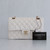 VAN CLEEF & ARPELS Chanel Classic Small Double Flap 21B White Quilted Caviar with light gold hardware 