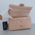 VAN CLEEF 
ARPELS Chanel Classic Medium Double Flap 22C Beige Quilted Caviar with light gold hardware 