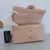 VAN CLEEF & ARPELS Chanel Classic Medium Double Flap 22C Beige Quilted Caviar with light gold hardware 