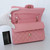 VAN CLEEF & ARPELS Chanel Classic Small Double Flap 22C Pink Quilted Caviar with light hardware 