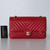 VAN CLEEF & ARPELS Chanel Classic Medium Double Flap 20B Red Chevron Caviar with light gold hardware 