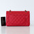 VAN CLEEF & ARPELS Chanel Classic Small Double Flap 22P Red Quilted Caviar with  light gold hardware 