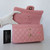 VAN CLEEF & ARPELS Chanel  Classic Small Double Flap 22C Pink Quilted Caviar with light hardware 