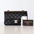 VAN CLEEF & ARPELS Chanel Classic Mini Rectangular 22S Black Quilted Lambskin with light gold hardware 