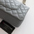 VAN CLEEF & ARPELS Chanel Classic Medium  Double Flap 20C Gray/Grey Quilted Caviar with light gold hardware 