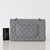 VAN CLEEF & ARPELS Chanel Classic Medium  Double Flap 20C Gray/Grey Quilted Caviar with light gold hardware 