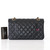 CHANEL Chanel Classic  Medium  Double Flap Black Quilted Caviar with gold hardware 