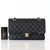 CHANEL Chanel Classic  Medium  Double Flap Black Quilted Caviar with gold hardware 