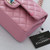 VAN CLEEF & ARPELS Chanel Classic Small Double Flap 22S Pink Quilted Caviar with light gold hardware 