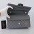 VAN CLEEF & ARPELS Chanel Classic Medium Double Flap 17B Gray/Grey Quilted Caviar  with silver hardware 