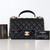 CHANEL Chanel Mini Rectangular with top handle 21S Black Quilted Caviar with brushed gold hardware 