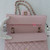  Chanel Classic Medium Double Flap 21S Light Pink Quilted Caviar with light gold hardware 