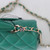 CHANEL Chanel Mini Rectangular Top Handle 22A Green Lambskin with light gold hardware 