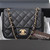 CHANEL Chanel Classic Mini Square Flap 18B Black Quilted Caviar with light gold hardware 