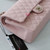 CHANEL Chanel Classic Medium Double Flap 22B Rose Clair/Light Pink Quilted Caviar with light gold hardware 