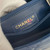 CHANEL Chanel Mini/Small Coco Handle 22P Navy Quilted Caviar with Lizard Embossed Top Handle Light gold hardware 