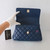 CHANEL Chanel Mini/Small Coco Handle 22P Navy Quilted Caviar with Lizard Embossed Top Handle Light gold hardware 