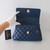 CHANEL Chanel Mini/Small Coco Handle 22P Navy Quilted Caviar with Lizard Embossed Top Handle Light gold hardware 