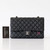 CHANEL Chanel Classic  Medium Double Flap 18C Black Quilted Caviar with gun metal hardware 