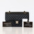 CHANEL Chanel Classic Small Double Flap 21S Black  Chevron Matte Caviar with light gold hardware 