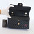 CHANEL Chanel Classic Small Double Flap 21S Black  Chevron Matte Caviar with light gold hardware 