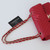 CHANEL Chanel Classic Small Double Flap 20B Red  Chevron Caviar with light gold hardware 