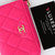 CHANEL Chanel Zipped Key Holder Case 22K Pink Quilted Caviar Light gold hardware 