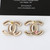 CHANEL Chanel 23C Crystal CC Earrings Multicolor Gold 