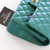 CHANEL Chanel Classic Medium Flap 22A Iridescent Green Quilted Calfskin Light gold hardware 