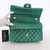 CHANEL Chanel Classic Medium Flap 22A Iridescent Green Quilted Calfskin Light gold hardware 