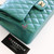 CHANEL Chanel Classic Medium Flap 22A Iridescent Green Quilted Calfskin Light gold hardware 