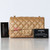 CHANEL Chanel Classic Mini Rectangular Flap 15C Pearly Gold Quilted Caviar Aged Gold Hardware 