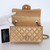 CHANEL Chanel Classic Mini Rectangular Flap 15C Pearly Gold Quilted Caviar Aged Gold Hardware 