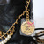 CHANEL Chanel Mini 22 Hobo 23S Black Crumpled Calfskin Gold Hardware with Pearls 