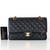 CHANEL Chanel Classic Medium Flap Black Quilted Caviar Gold Hardware 