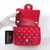 CHANEL Chanel Classic Mini Square Flap 18B Raspberry Red Quilted Caviar Silver Hardware 