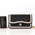 CHANEL Chanel Flap Phone Holder 23B 2-tone Black and  Beige  Quilted Lambskin Light Gold Hardware 