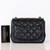 CHANEL Chanel Classic Mini Square 18B Black Quilted Caviar Light Gold Hardware 