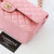 CHANEL Chanel  Classic Medium Flap 19S Iridescent Pink Quilted Caviar Light Gold Hardware 