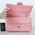 CHANEL Chanel  Classic Medium Flap 19S Iridescent Pink Quilted Caviar Light Gold Hardware 