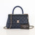 CHANEL Chanel Mini/Small Coco Handle 21P Navy Quilted Caviar Light Gold Hardware Lizard Embossed Top Handle 