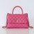 CHANEL Chanel Mini/Small Coco Handle 21P Barbie Pink Quilted Caviar Light Gold Hardware Lizard Embossed Top Handle 